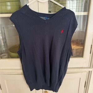 Ralph Lauren Navy Crewneck Pima Cotton Sweater